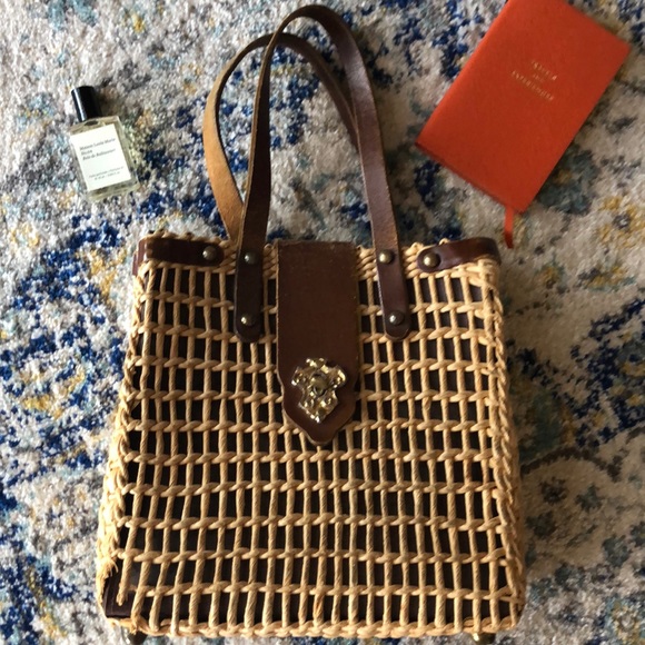 Unique Vintage Handbags - Vintage unique straw top handle bag
